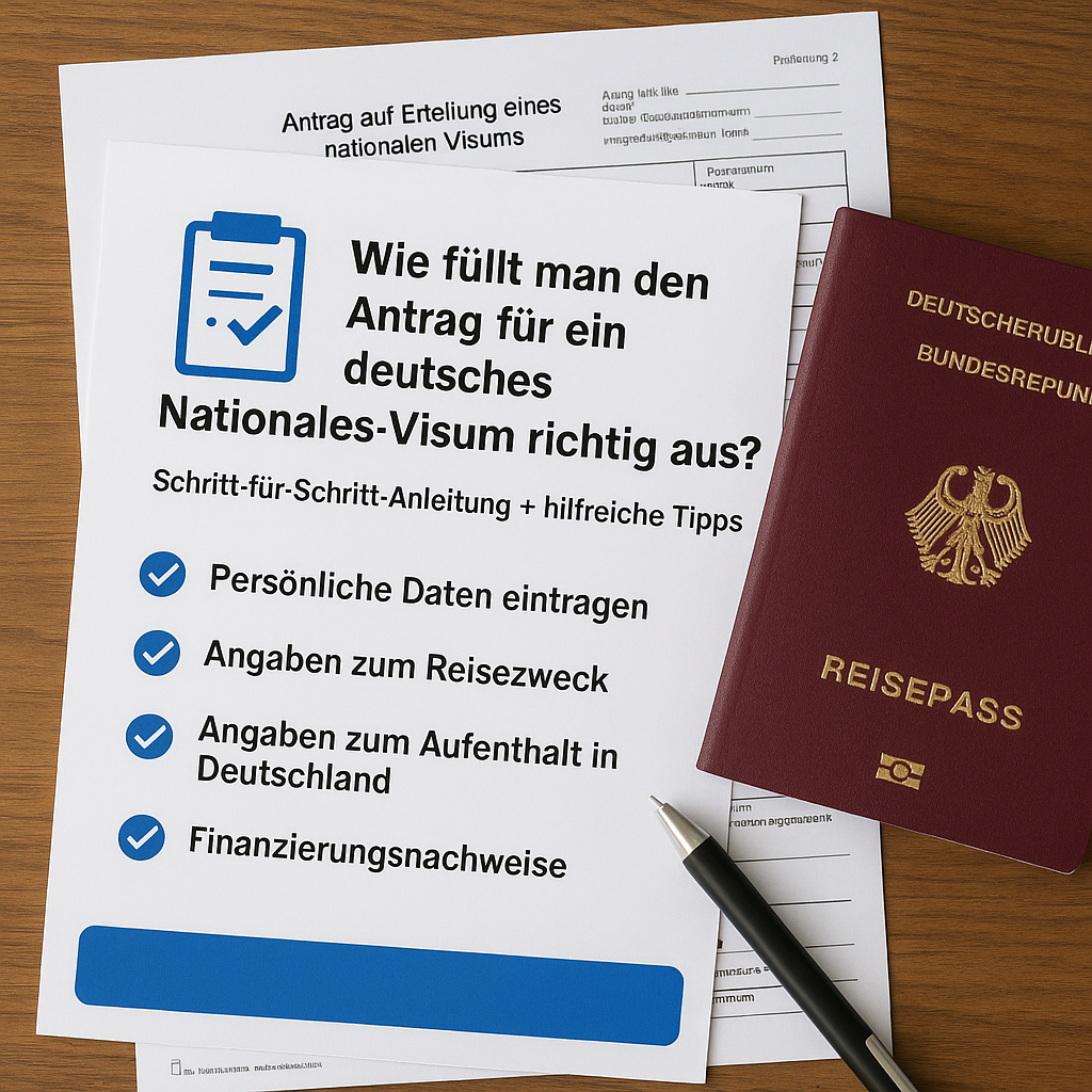 📄 Wie füllt man den Antrag für ein deutsches Nationales Visum richtig aus?